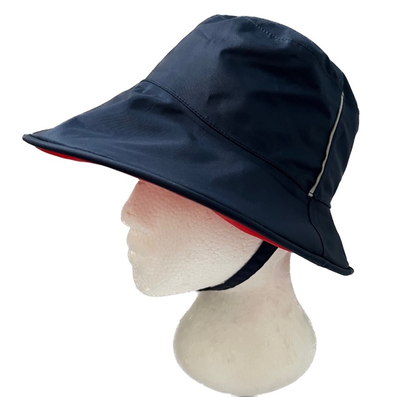 MEC Mountain Equipment Rain Hat Childs Small Navy Blue Chin Strap - Picture 2 of 9